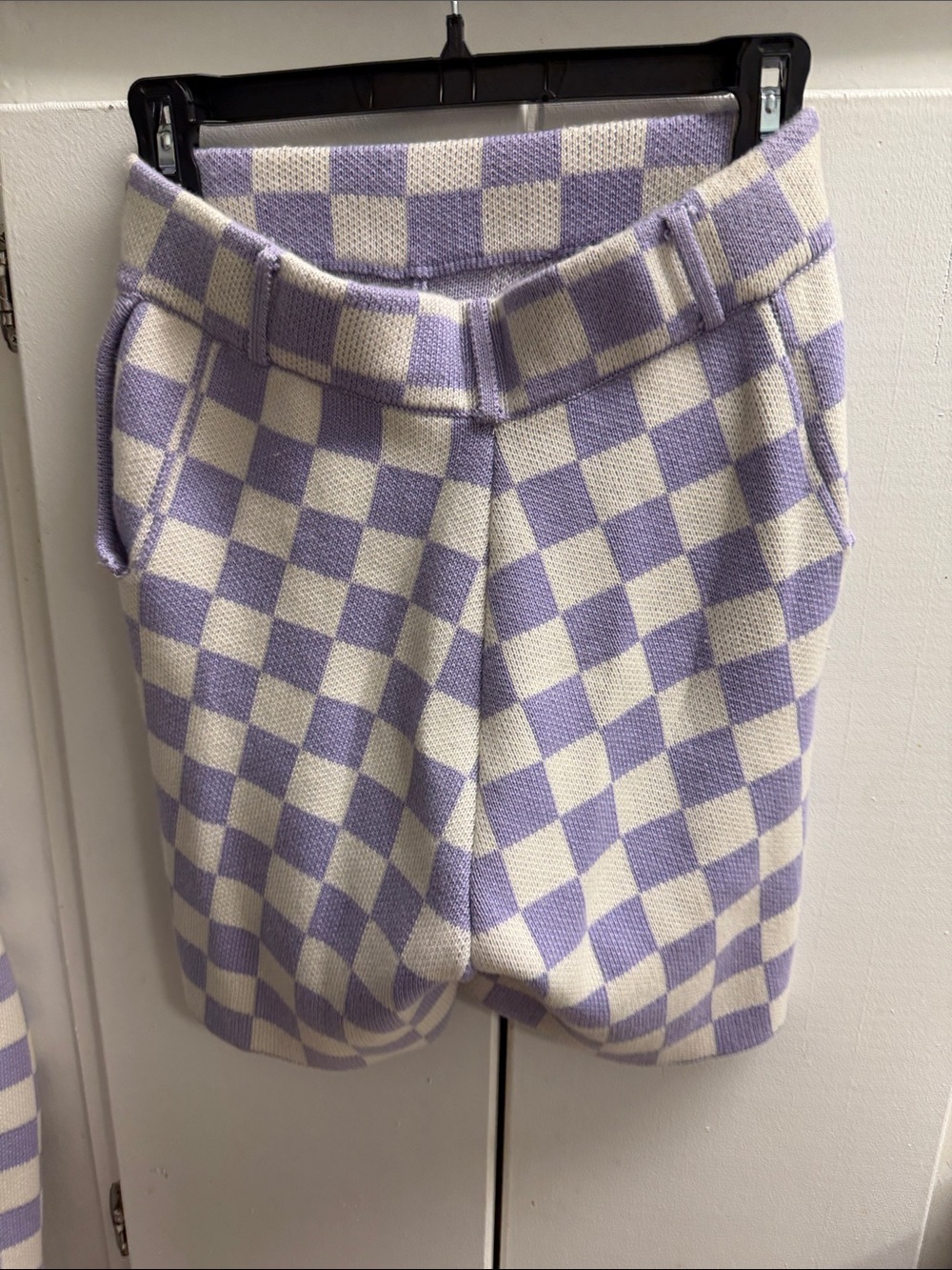 YITAI Lavender & Cream Checkered Collared Cardigan - Picture 6 of 10